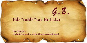 Göndöcs Britta névjegykártya